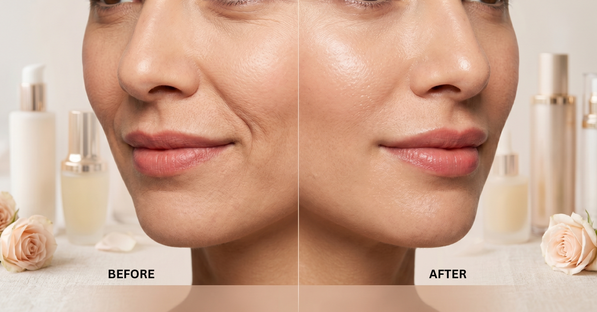 Nasolabial fold filler treatment at Beauty Blessings